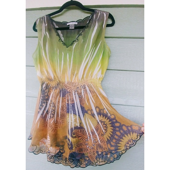 Peter Nygard Sheer Apocalypse Tunic - Picture 1 of 5